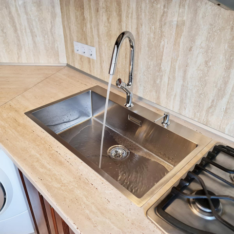 Chiuveta bucatarie inox CookingAid BOX LUX 76 + dozator detergent + accesorii montaj [11]