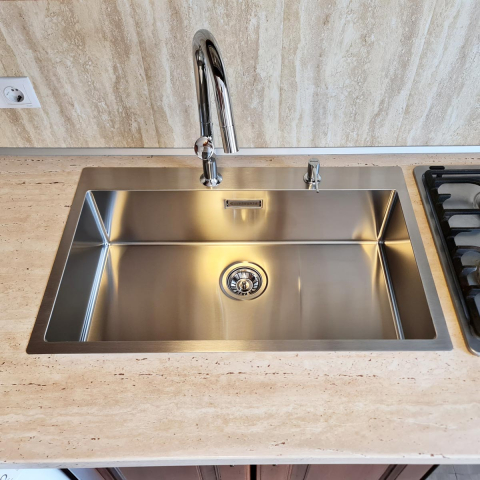 Chiuveta bucatarie inox CookingAid BOX LUX 76 + dozator detergent + accesorii montaj [16]