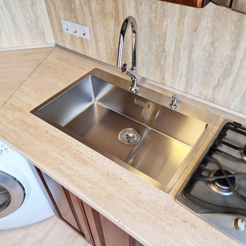 Chiuveta bucatarie inox CookingAid BOX LUX 76 + dozator detergent + accesorii montaj [14]