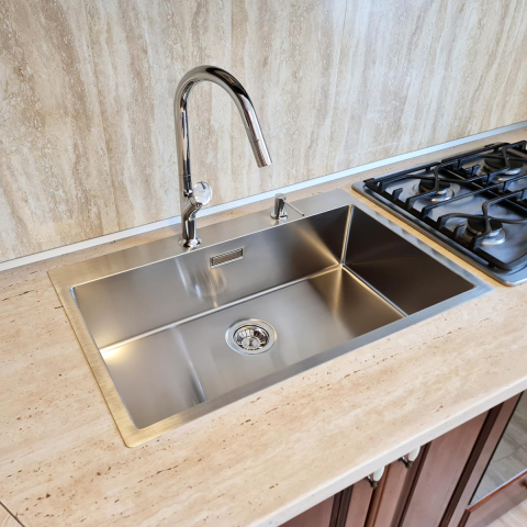 Chiuveta bucatarie inox CookingAid BOX LUX 76 + dozator detergent + accesorii montaj [18]