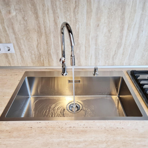 Chiuveta bucatarie inox CookingAid BOX LUX 76 + dozator detergent + accesorii montaj [10]