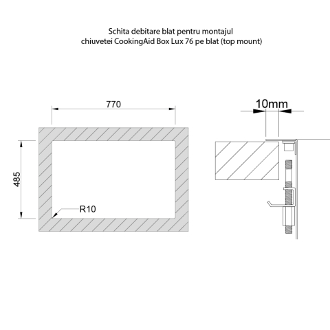 Chiuveta bucatarie inox CookingAid BOX LUX 76 + dozator detergent + accesorii montaj [32]