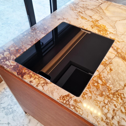 Chiuveta bucatarie inox CookingAid INVISIBLE 40R cu baterie telescopica integrata, tocator sticla temperizata, tocator resturi alimenatare Rodi + adaptor tocator First [21]