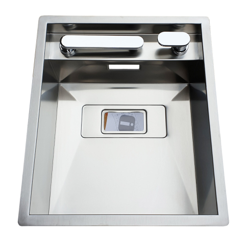 Chiuveta bucatarie inox CookingAid INVISIBLE 40R cu treapta pentru baterie si capac scurgere invizibil + accesorii montaj [3]