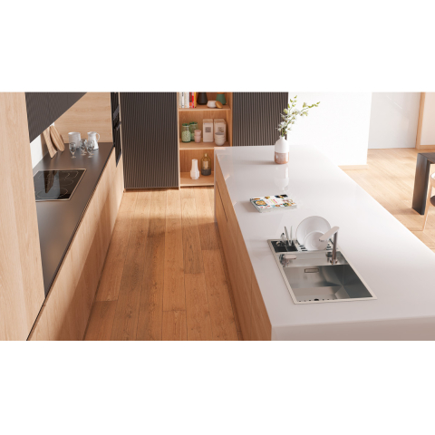 Chiuveta bucatarie inox CookingAid INVISIBLE 70 cu scurgator vase si baterie telescopica integrata, capac scurgere invizibil, tocator sticla temperizata + accesorii montaj [3]