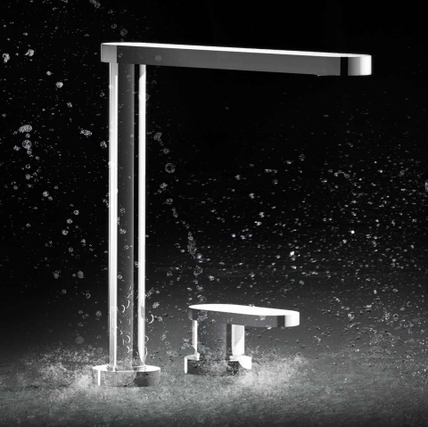 Chiuveta bucatarie inox CookingAid INVISIBLE 70 cu scurgator vase si baterie telescopica integrata, capac scurgere invizibil, tocator sticla temperizata + accesorii montaj [19]