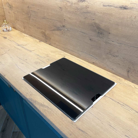 Chiuveta bucatarie inox CookingAid INVISIBLE DEEP cu baterie telescopica integrata, scurgator vase/paste/fructe, tocator sticla temperizata, dozator detergent + accesorii montaj [18]