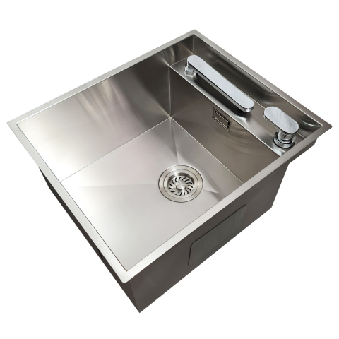 Chiuveta bucatarie inox CookingAid INVISIBLE DEEP cu scurgator vase/paste/fructe, dozator detergent + accesorii montaj [13]