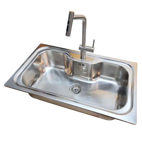 Chiuvete & Baterii - Chiuveta bucatarie inox CookingAid SELENA BIG ONE, 860x510x220mm cu accesorii montaj