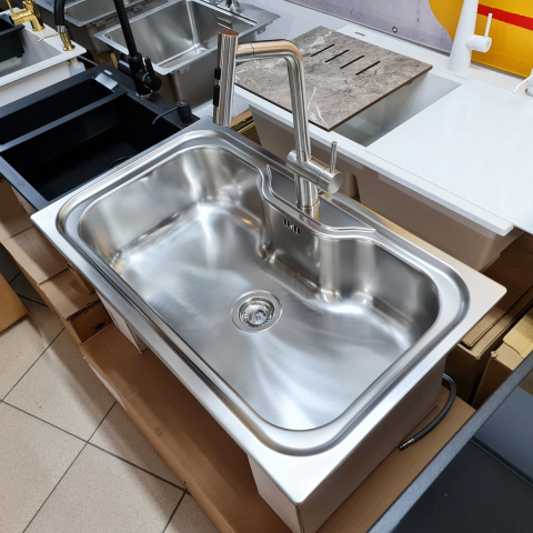 Chiuveta bucatarie inox CookingAid SELENA BIG ONE, 860x510x220mm cu accesorii montaj [5]