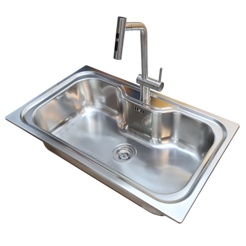 Chiuveta bucatarie inox CookingAid SELENA BIG ONE, 860x510x220mm cu accesorii montaj [2]