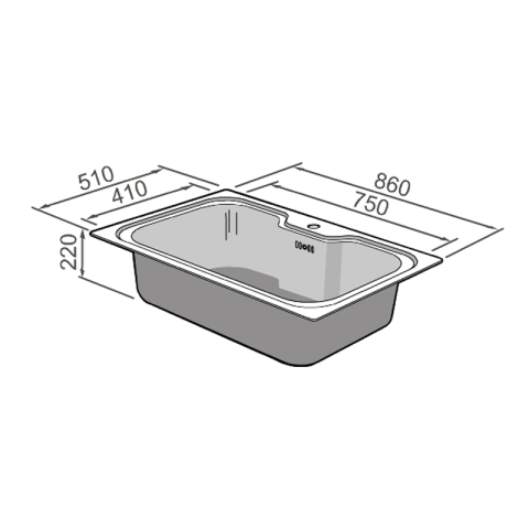 Chiuveta bucatarie inox CookingAid SELENA BIG ONE, 860x510x220mm cu accesorii montaj [15]
