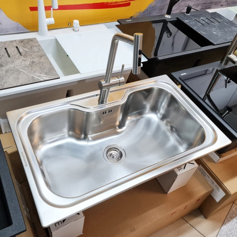 Chiuveta bucatarie inox CookingAid SELENA BIG ONE, 860x510x220mm cu accesorii montaj [6]