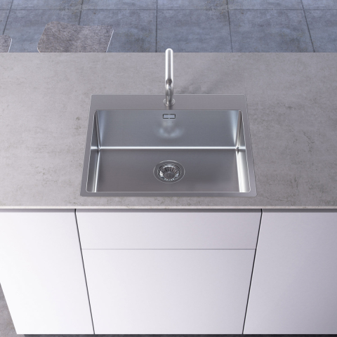 Chiuveta bucatarie inox CookingAid TASCA ASOLO AA55 cu montaj pe blat sau la nivelul blatului si accesorii montaj [2]