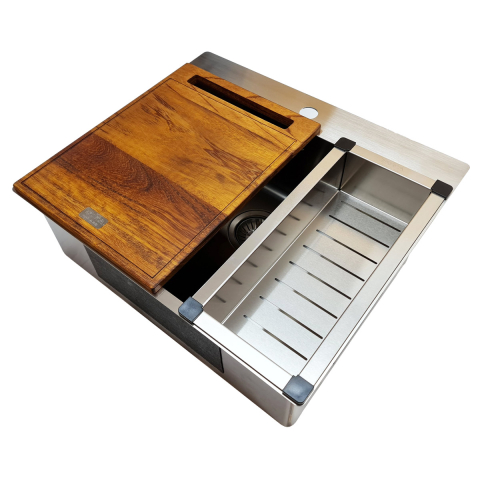 Chiuveta bucatarie inox CookingAid TASCA ASOLO AA55 cu montaj pe blat sau la nivelul blatului si accesorii montaj [9]