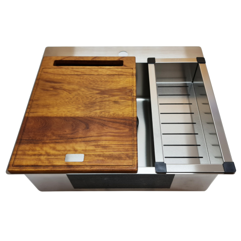 Chiuveta bucatarie inox CookingAid TASCA ASOLO AA55 cu montaj pe blat sau la nivelul blatului si accesorii montaj [7]