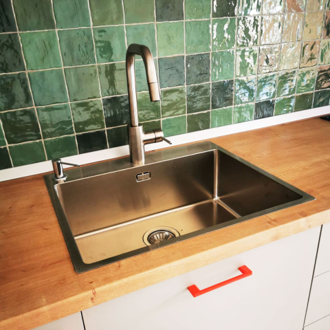 Chiuveta bucatarie inox CookingAid TASCA ASOLO AA55 cu montaj pe blat sau la nivelul blatului si accesorii montaj [14]