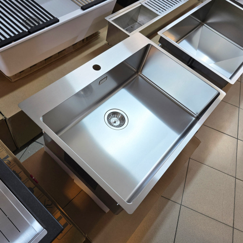 Chiuveta bucatarie inox CookingAid TASCA ASOLO AA65 cu montaj pe blat sau la nivelul blatului si accesorii montaj [9]