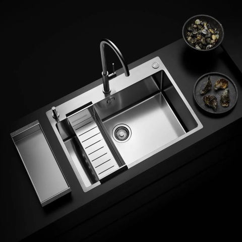 Inox - Chiuveta bucatarie inox CookingAid TASCA ASOLO AA70 cu montaj pe blat sau la nivelul blatului si accesorii montaj