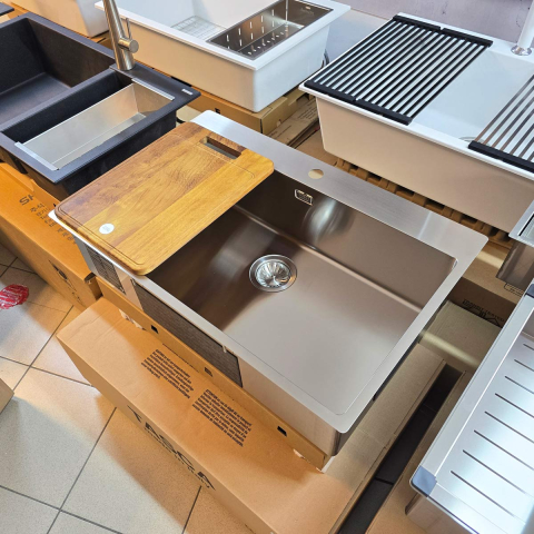 Chiuveta bucatarie inox CookingAid TASCA ASOLO AA74 cu montaj pe blat sau la nivelul blatului si accesorii montaj [5]