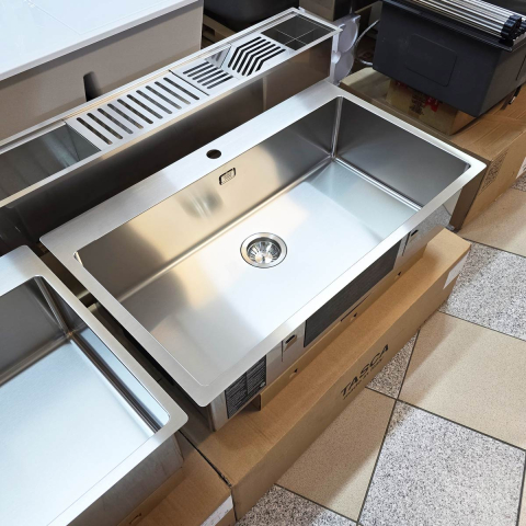 Chiuveta bucatarie inox CookingAid TASCA ASOLO AA80 WORKSTATION cu montaj pe blat sau la nivelul blatului si accesorii montaj [2]