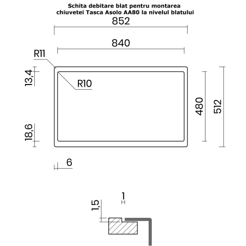 Chiuveta bucatarie inox CookingAid TASCA ASOLO AA80 WORKSTATION cu montaj pe blat sau la nivelul blatului si accesorii montaj [14]