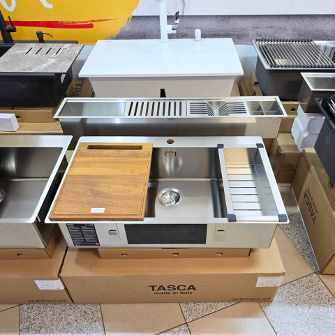 Chiuveta bucatarie inox CookingAid TASCA ASOLO AA80 WORKSTATION cu montaj pe blat sau la nivelul blatului si accesorii montaj [7]