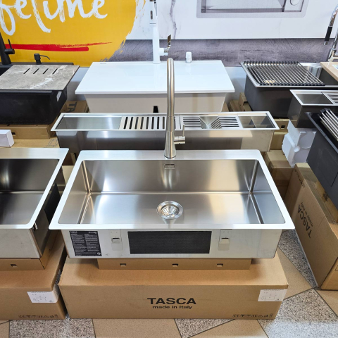 Chiuveta bucatarie inox CookingAid TASCA ASOLO AA80 WORKSTATION cu montaj pe blat sau la nivelul blatului si accesorii montaj [10]