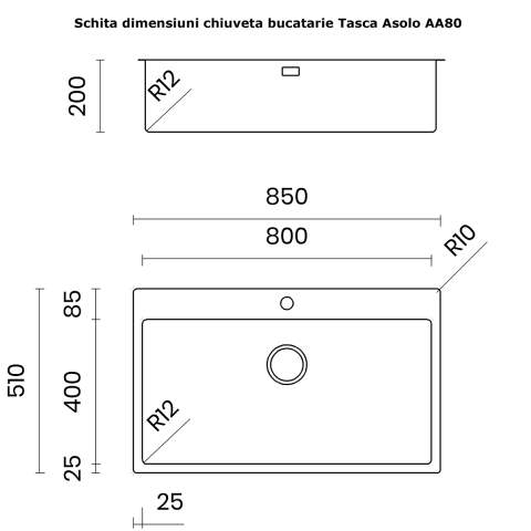 Chiuveta bucatarie inox CookingAid TASCA ASOLO AA80 WORKSTATION cu montaj pe blat sau la nivelul blatului si accesorii montaj [15]