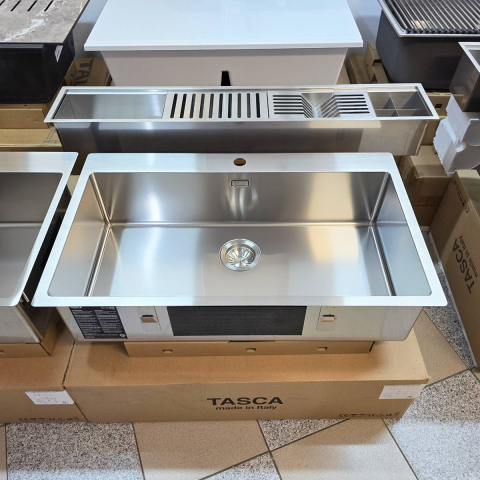 Chiuveta bucatarie inox CookingAid TASCA ASOLO AA80 WORKSTATION cu montaj pe blat sau la nivelul blatului si accesorii montaj [3]
