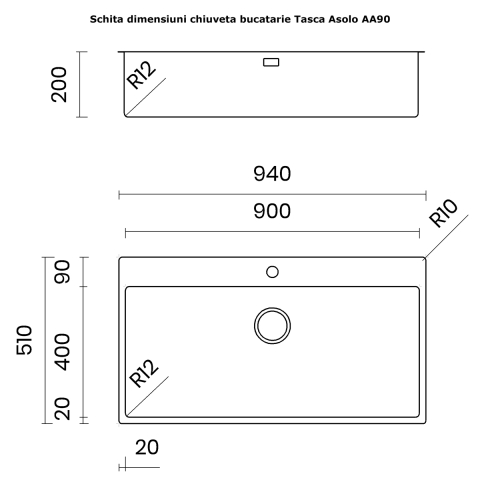 Chiuveta bucatarie inox CookingAid TASCA ASOLO AA90 WORKSTATION cu montaj pe blat sau la nivelul blatului si accesorii montaj [12]