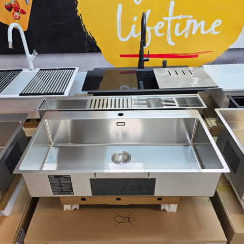 Chiuveta bucatarie inox CookingAid TASCA ASOLO AA90 WORKSTATION cu montaj pe blat sau la nivelul blatului si accesorii montaj [8]