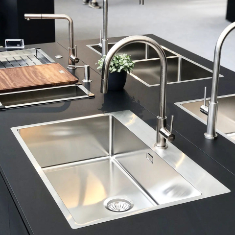 Chiuveta bucatarie inox CookingAid TASCA ASOLO AA90 WORKSTATION cu montaj pe blat sau la nivelul blatului si accesorii montaj [2]