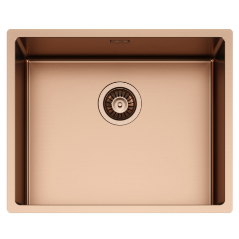 Chiuveta bucatarie inox CookingAid TASCA CANOVA CA50 COPPER cu strat PVD ceramic culoare cupru cu montaj pe blat, sub blat sau la nivelul blatului si accesorii montaj [1]