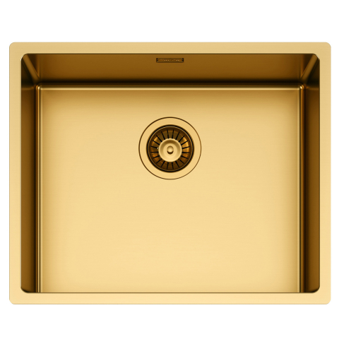 Chiuveta bucatarie inox CookingAid TASCA CANOVA CA50 Gold cu strat PVD ceramic culoare aurie cu montaj pe blat, sub blat sau la nivelul blatului si accesorii montaj [2]