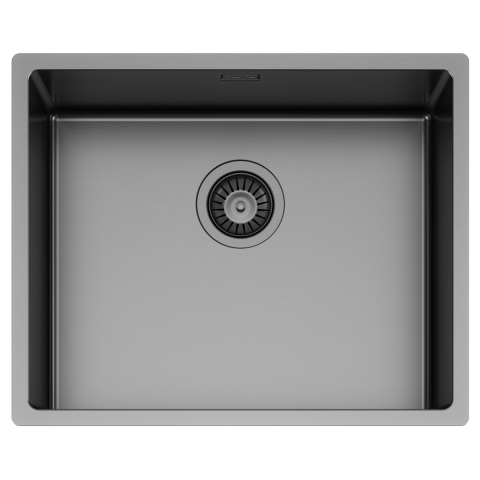 Chiuveta bucatarie inox CookingAid TASCA CANOVA CA50 GUN METAL cu strat PVD ceramic culoare gri inchis / negru antracit cu montaj pe blat, sub blat sau la nivelul blatului si accesorii montaj [2]