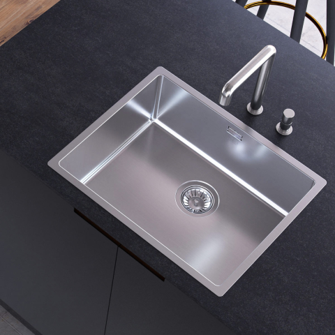 Chiuveta bucatarie inox CookingAid TASCA CANOVA CA55 cu montaj pe blat, sub blat sau la nivelul blatului si accesorii montaj [1]