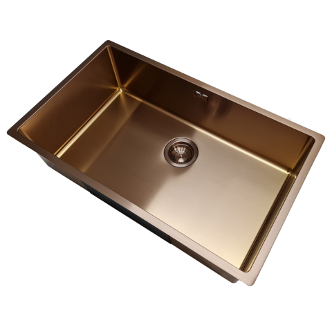 Chiuveta bucatarie inox CookingAid TASCA CANOVA CA70 COPPER cu strat PVD ceramic culoare cupru cu montaj pe blat, sub blat sau la nivelul blatului si accesorii montaj [5]