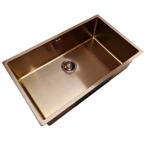 Chiuveta bucatarie inox CookingAid TASCA CANOVA CA70 COPPER cu strat PVD ceramic culoare cupru cu montaj pe blat, sub blat sau la nivelul blatului si accesorii montaj [3]