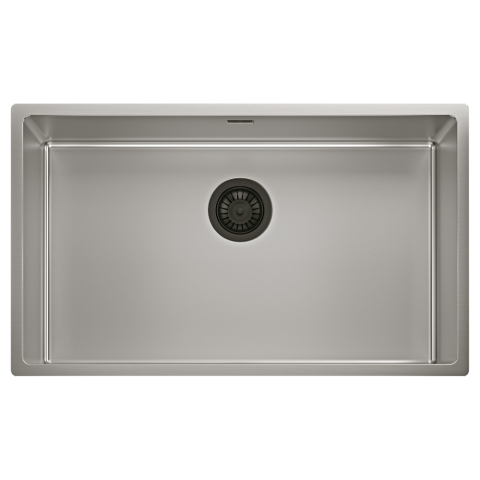 Chiuveta bucatarie inox CookingAid TASCA CANOVA CA70 DuriX mata, rezistenta la zgarieturi si ventil/preaplin negru, cu montaj pe blat, sub blat sau la nivelul blatului si accesorii montaj [16]