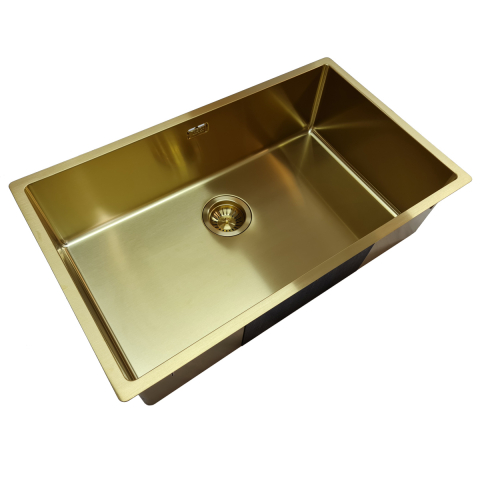 Chiuveta bucatarie inox CookingAid TASCA CANOVA CA70 GOLD cu strat PVD ceramic culoare aurie cu montaj pe blat, sub blat sau la nivelul blatului si accesorii montaj [5]