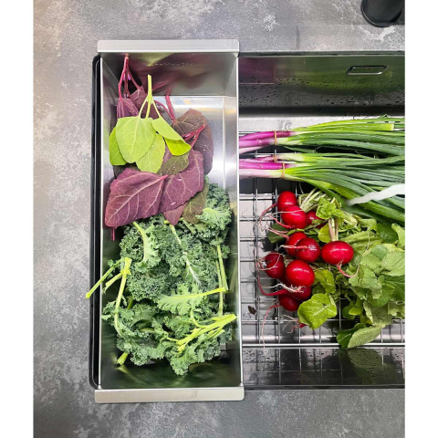 Chiuveta bucatarie inox CookingAid TASCA CANOVA CA70 GUN METAL cu strat PVD ceramic culoare gri inchis / negru antracit cu montaj pe blat, sub blat sau la nivelul blatului si accesorii montaj [1]