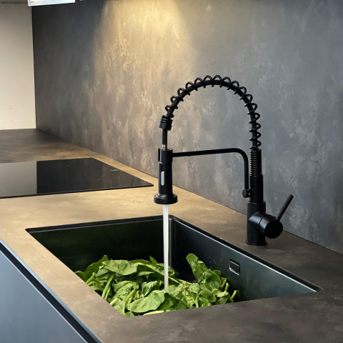 Chiuveta bucatarie inox CookingAid TASCA CANOVA CA70 GUN METAL cu strat PVD ceramic culoare gri inchis / negru antracit cu montaj pe blat, sub blat sau la nivelul blatului si accesorii montaj [17]