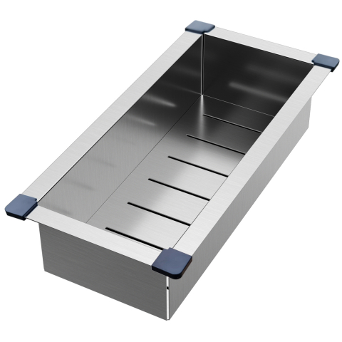 Chiuveta bucatarie inox CookingAid TASCA CANOVA CA90 WORKSTATION + tavita scurgere inox + tocator lemn Iroko, cu montaj pe blat, sub blat sau la nivelul blatului si accesorii montaj [9]