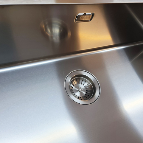 Chiuveta bucatarie inox CookingAid TASCA CANOVA CA90 WORKSTATION + tavita scurgere inox + tocator lemn Iroko, cu montaj pe blat, sub blat sau la nivelul blatului si accesorii montaj [5]