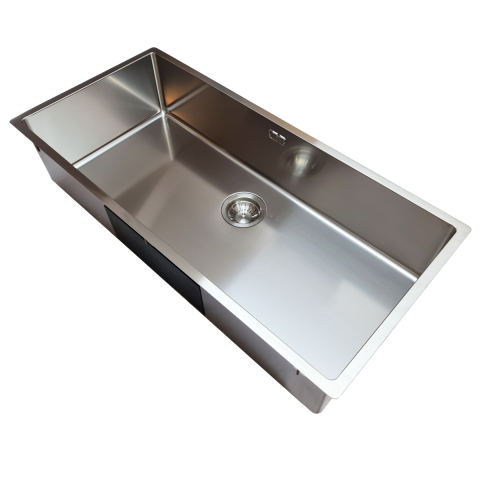 Chiuveta bucatarie inox CookingAid TASCA CANOVA CA90 WORKSTATION + tavita scurgere inox + tocator lemn Iroko, cu montaj pe blat, sub blat sau la nivelul blatului si accesorii montaj [3]