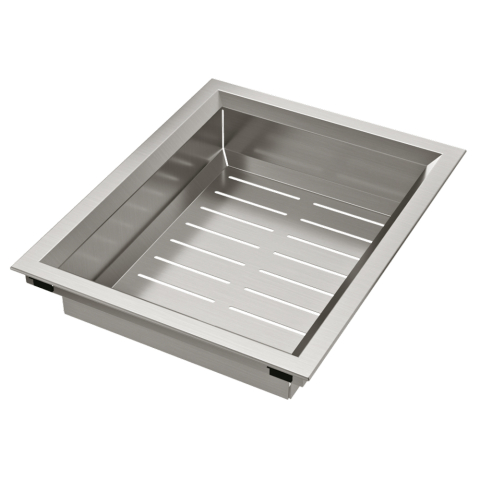 Chiuveta bucatarie inox CookingAid TASCA Harmony 116IF WORKSTATION cu 6 accesorii: tavita scurgere glisanta, tocator lemn Iroko, gratar scurgere glisant, dus extractibil cu pulverizator, dozator deter [36]