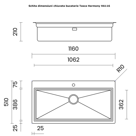 Chiuveta bucatarie inox CookingAid TASCA Harmony 116IF WORKSTATION cu 6 accesorii: tavita scurgere glisanta, tocator lemn Iroko, gratar scurgere glisant, dus extractibil cu pulverizator, dozator deter [43]