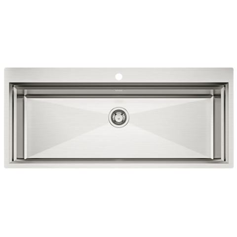 Chiuveta bucatarie inox CookingAid TASCA Harmony 116IF WORKSTATION cu 6 accesorii: tavita scurgere glisanta, tocator lemn Iroko, gratar scurgere glisant, dus extractibil cu pulverizator, dozator deter [7]