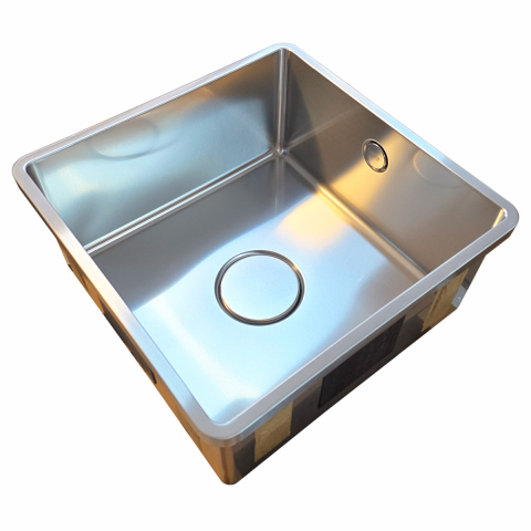 Chiuveta bucatarie inox CookingAid TASCA IRIS IR40 cu montaj pe blat, ventil scurgere automat cu capac scurgere invisibila, preaplin rotund si accesorii montaj [13]